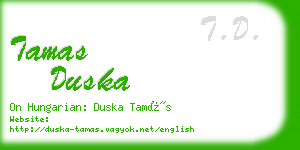 tamas duska business card